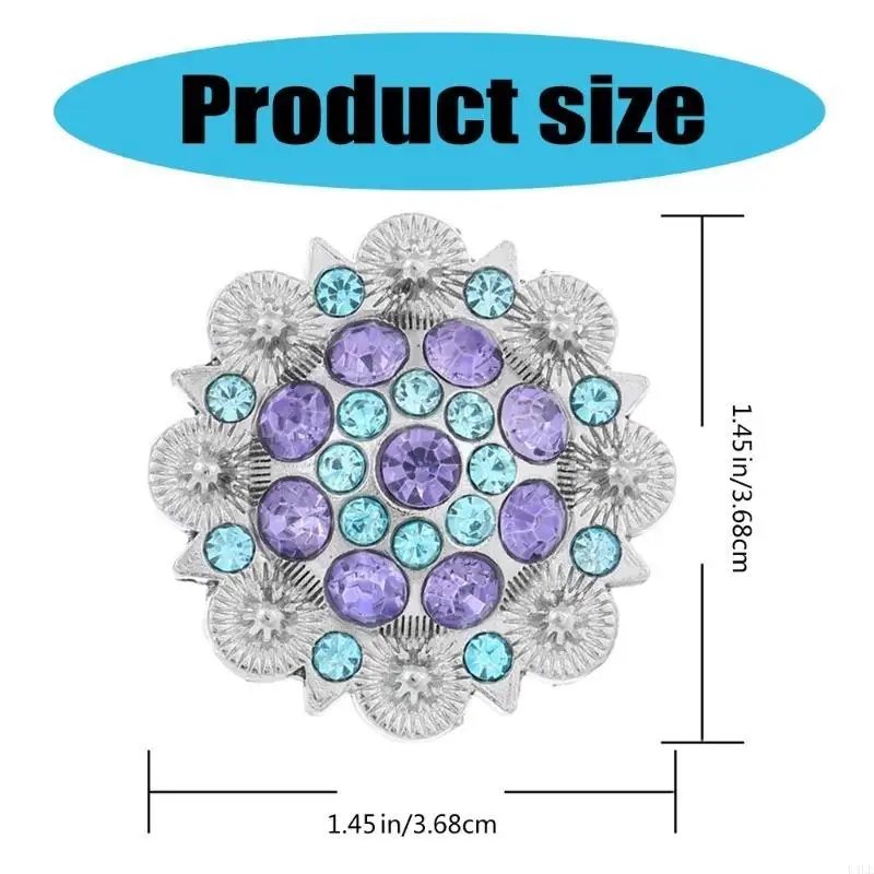 U4LE แพ็คของ 3 Rhinestones สีฟ้าที่ไม่ซ้ำกันเข็มขัดเครื่องประดับเสน่ห์ความงามสำหรับกระเป๋า