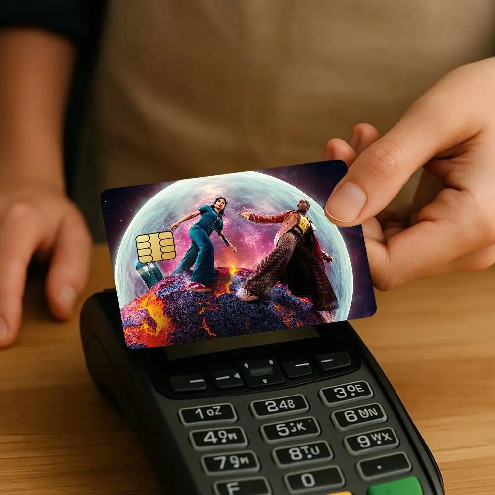 برنامج تلفزيوني D-Doctor W-Who-S ملصقات بطاقات الائتمان الجلد لخصم البنك حماية الزخرفية 4 قطعة ملصق مائي مضاد للخدش مقاوم للماء #4