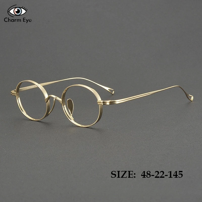 

New Pure Titanium Glasses Frame for Women Classic Retro Oval Myopia Optical Eyeglass Men Anti Blue Light Prescription Eyeglasses