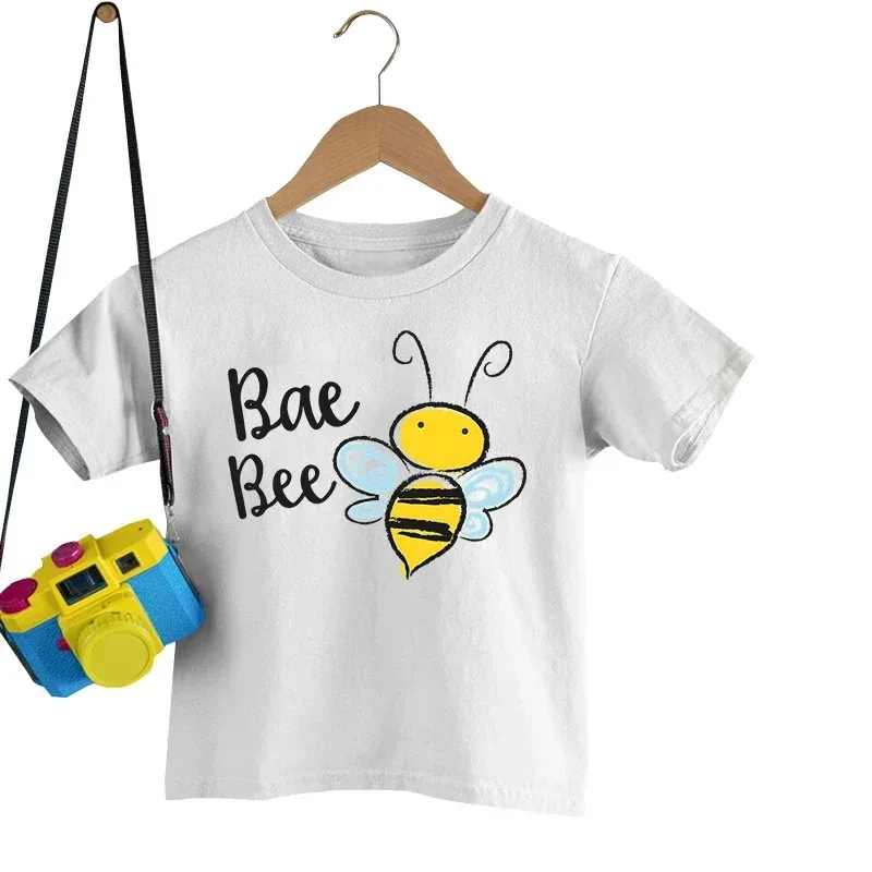 Matching Family Outfits King and Queen Bee Couples T Shirts Mommy Daddy and Baby Bee Kids Clothes Girls Cartoon Family Look Top