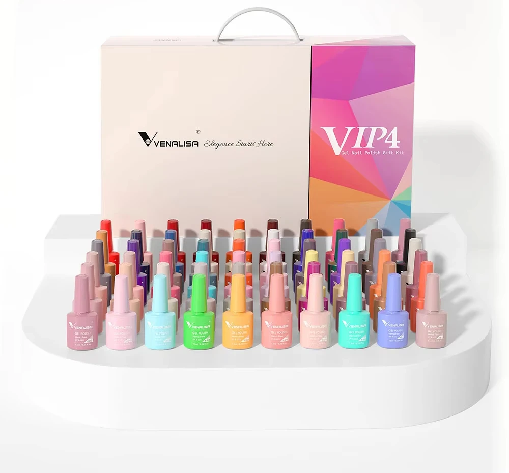 A VIP4  Newests Kit HEMA Free Acrylics Nail Gel Polishs Box Set 60 Color Varnishs Wholesale Enamels OEM Privates Labels