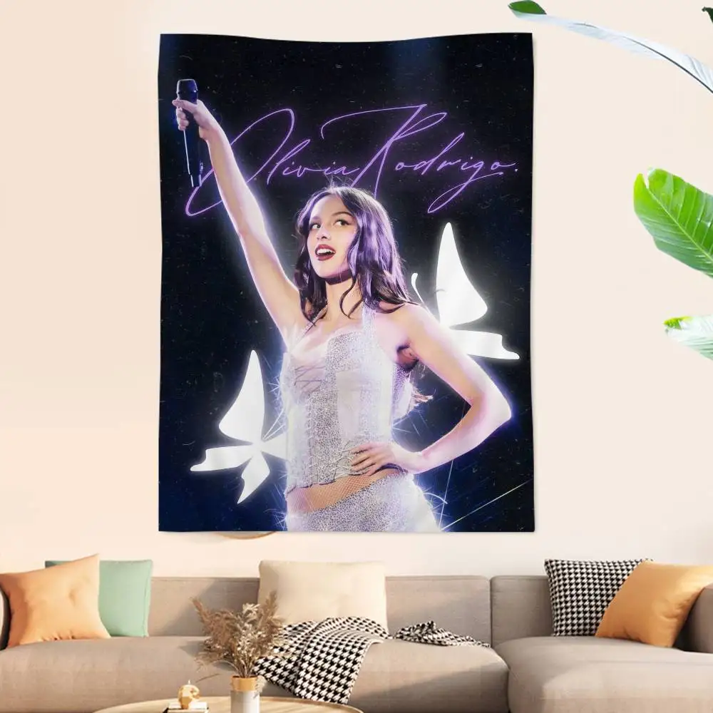 Singer O-Olivia Cool R-Rodrigo Anime Tapestry Hippie Flower Wall Carpets Dorm Decor Cheap Hippie Wall Hanging