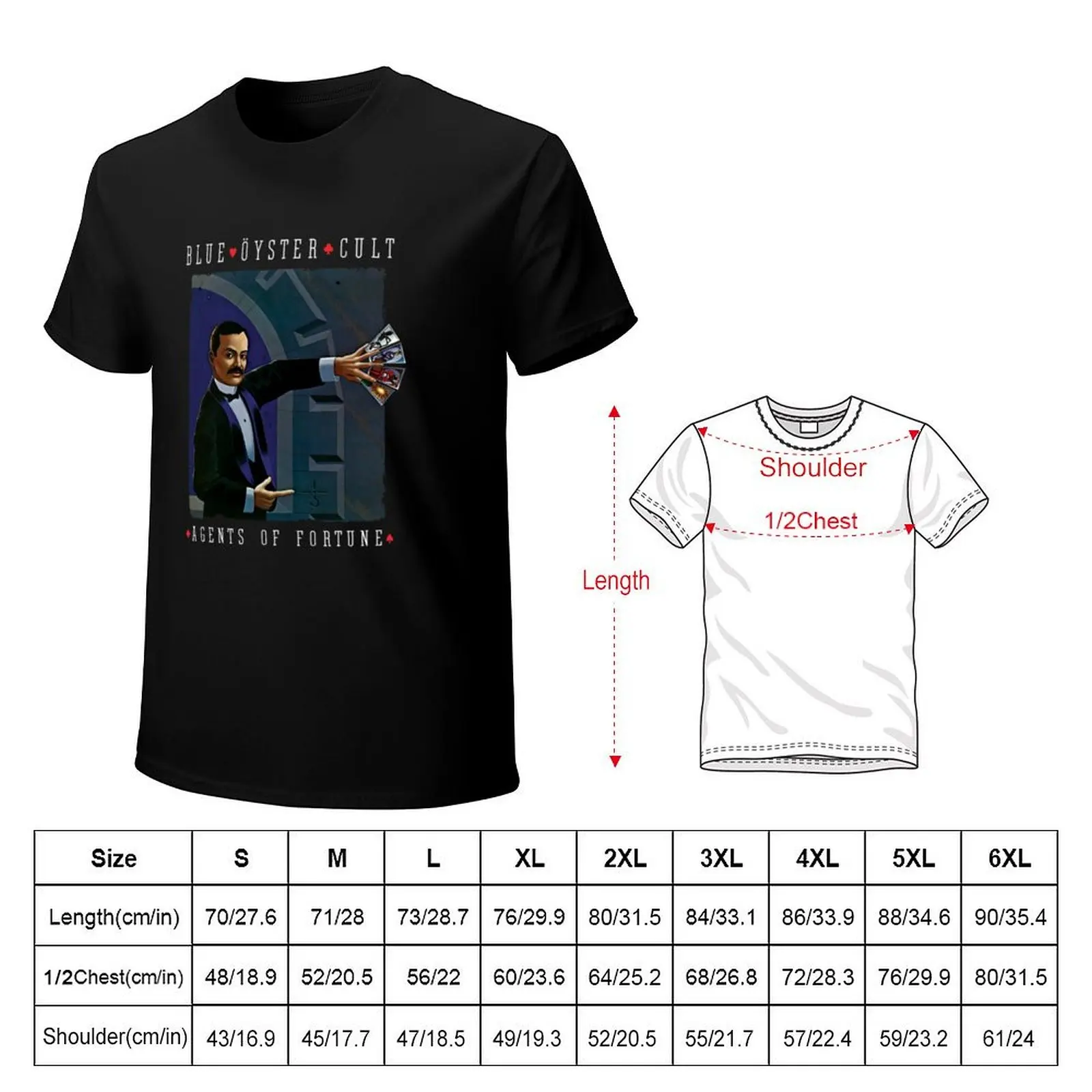 Blue ?yster Cult Agent of fortune Classic T-Shirt Casual Trendy Streetwear Tee Shirt