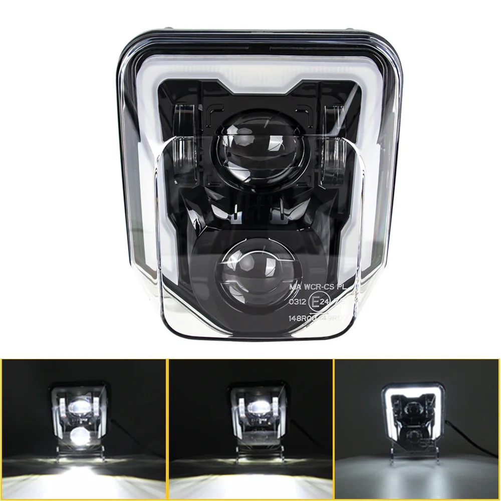 Pop Motorcycle DRL Hi/Lo Beam Light LED Headlight For Husqvarna TE FE TC FC 125 250 300 350 450 501 701 250i 300i