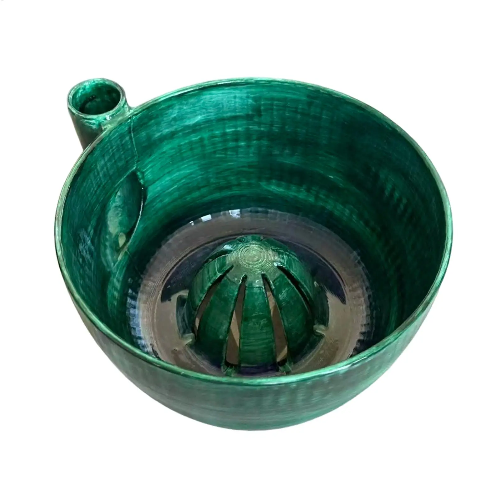 green Self Rotating Berry Washer Spinner Washing Bowl with Drain for Kitchen Salad Lettuce Strawberry Veggie Produce Colander
