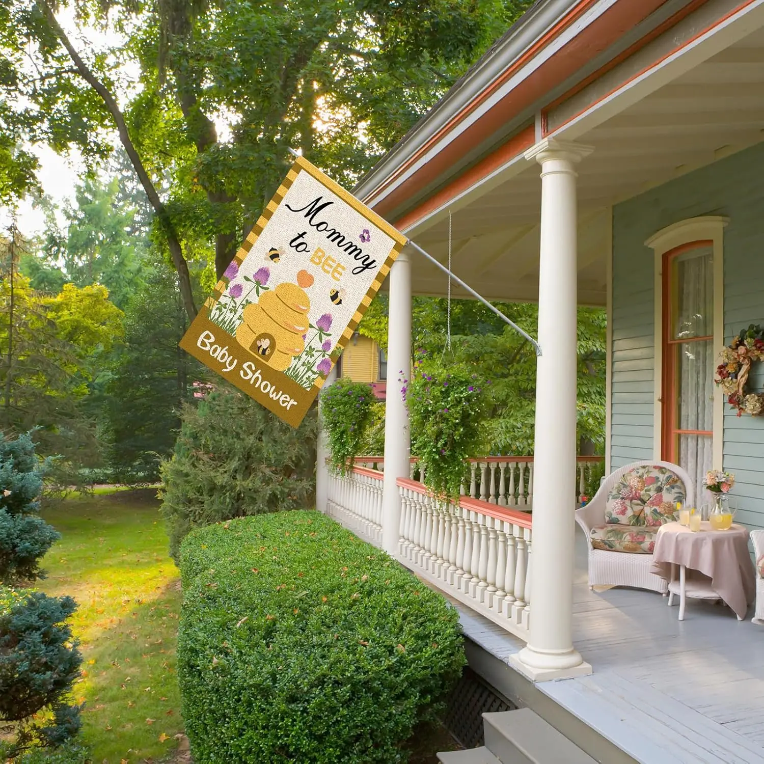 علم حديقة INNORU Mommy to Bee، لافتة ساحة حفلات استحمام الطفل على شكل نحلة، حفلة إعلانية للحوامل للنحل في الأماكن المغلقة والخارجية HHU