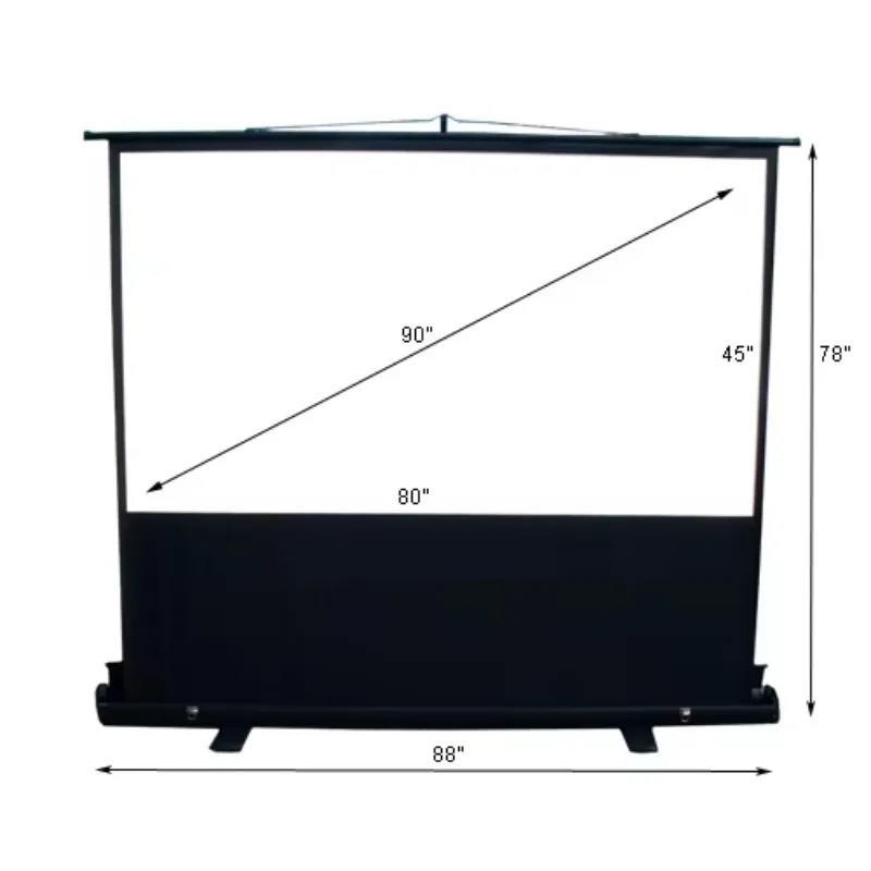 Professional Foldable Tripod Projection Screen Stand 80-150 Inch - Floor Standing Portable Design with Storage Bag