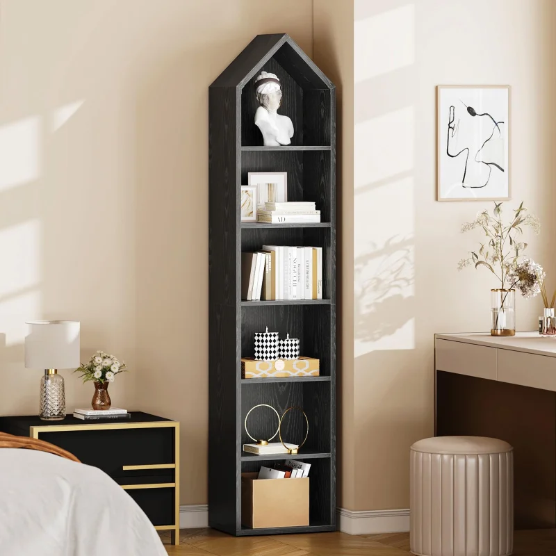 custom.Custom Manufacture Wood Floor Type Books Home Decoration Wall 6 Tier Bookcase Living Room Wooden Storage Organizer Shelf