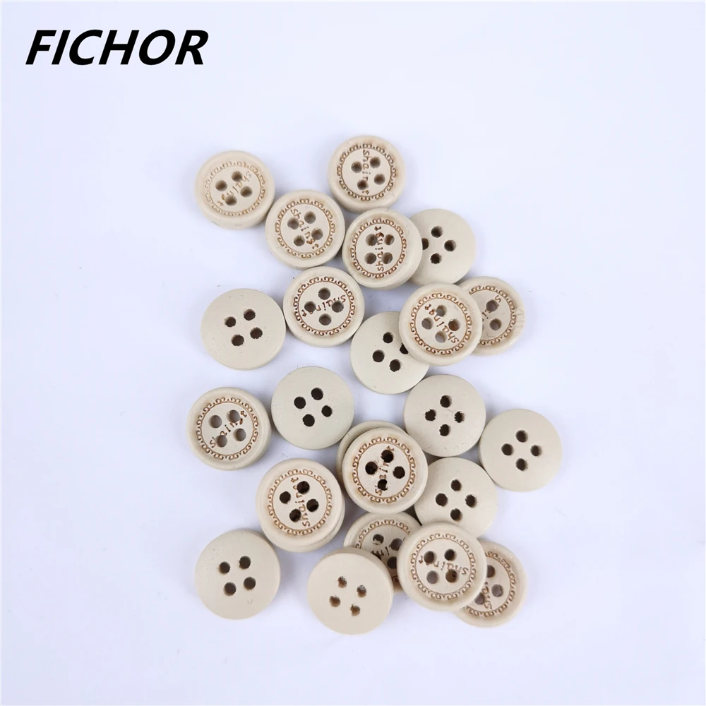 30/50pcs 11.5mm 4 Holes  Wooden Buttons Handmade Decorative Button for Apparel DIY Sewing Accessories Cute Buttons Wood