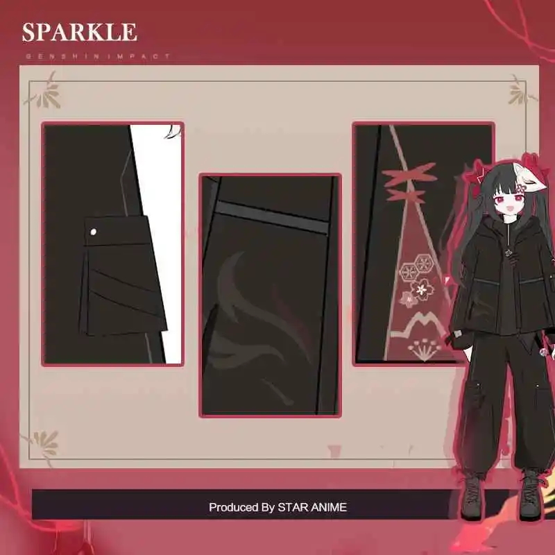 Anime Sparkle Honkai: Star Rail Fashion Daily Casual Hoodies Tops Unisex Coat Pants Student Springs Autumn Jacket Trousers Set