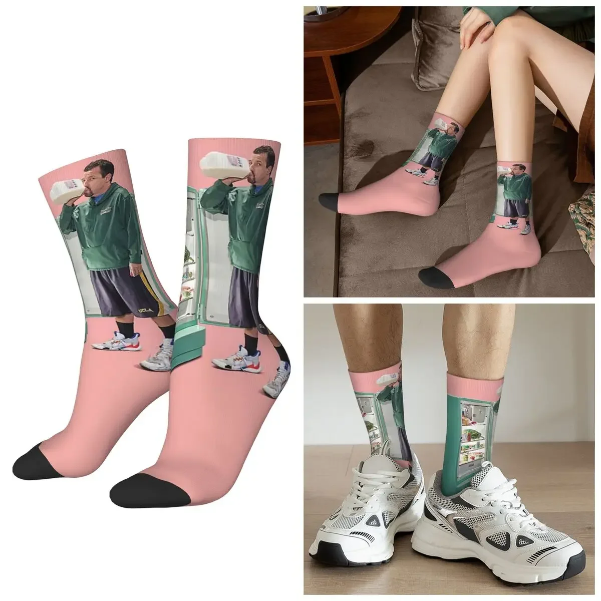 

All Seasons Adam Sandler Socks Harajuku Sport Middle Tube Socks Funny Stockings for Men Women Valentine's Day Gifts