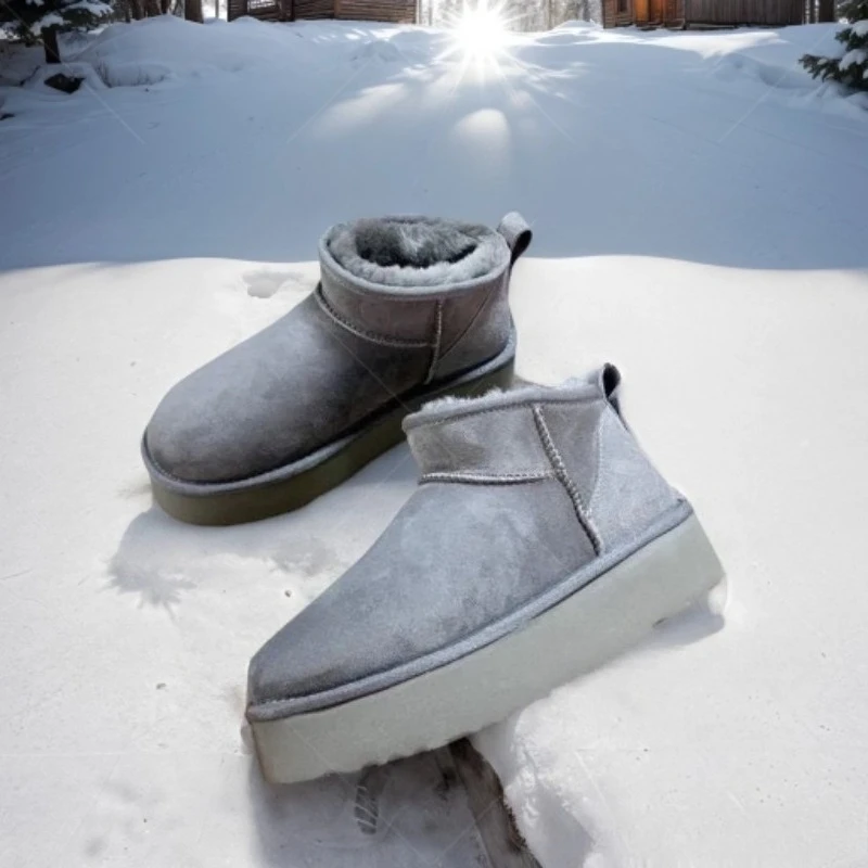 

2026 Mini Boot Short Plush Original Tazz Slippers Leather Suede Wool Comfort Winter Womens Fur Slippers K98 ‮34-53 SeziS UggS