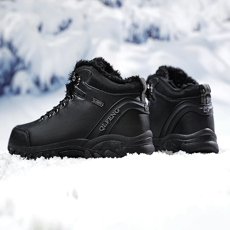 Quality Hiking Shoes Men Leather Ankle Boots Outdoor Sneakers Unisex Trekking Footwear Snow Boots Man Shoes Anti Slip Keep Warm