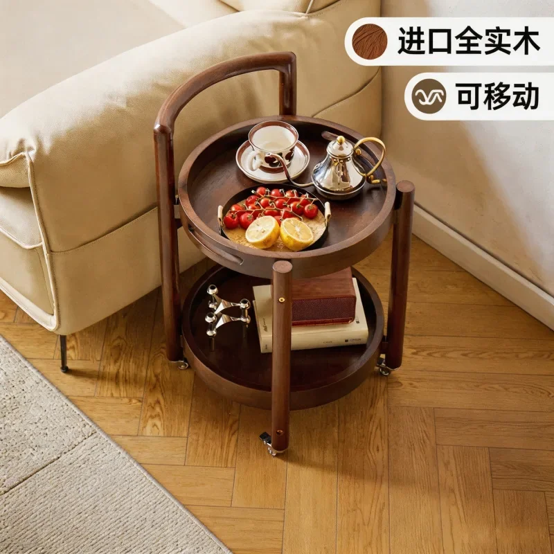 DSA sofa side table, mobile cart table, mobile coffee table, sofa side cabinet, side cabinet, small round