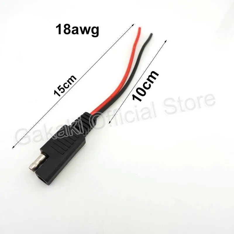 12V 18AWG SAE Power Automotive Extension Cable 2 Pin DIY Connector Line Male Female Plug Copper Wire For Car Battery Solar Cable