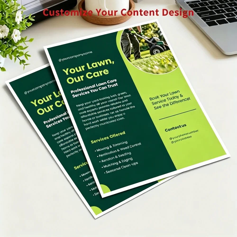 50/100Pcs Custom Photo Single Sided Paper Flyer,Beauty Salon Leaflets,High Quality Full Color Prints Business Promotion Material