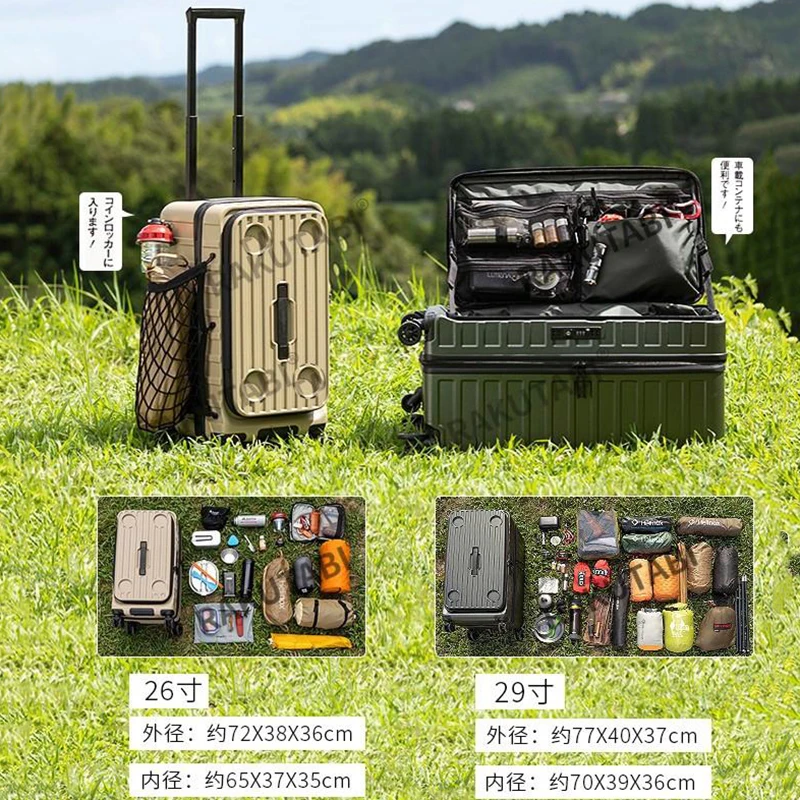 Imagem -05 - Grande Capacidade Outdoor Camping Trolley Box Mala do Estudante Bagagem Verificada 26 29