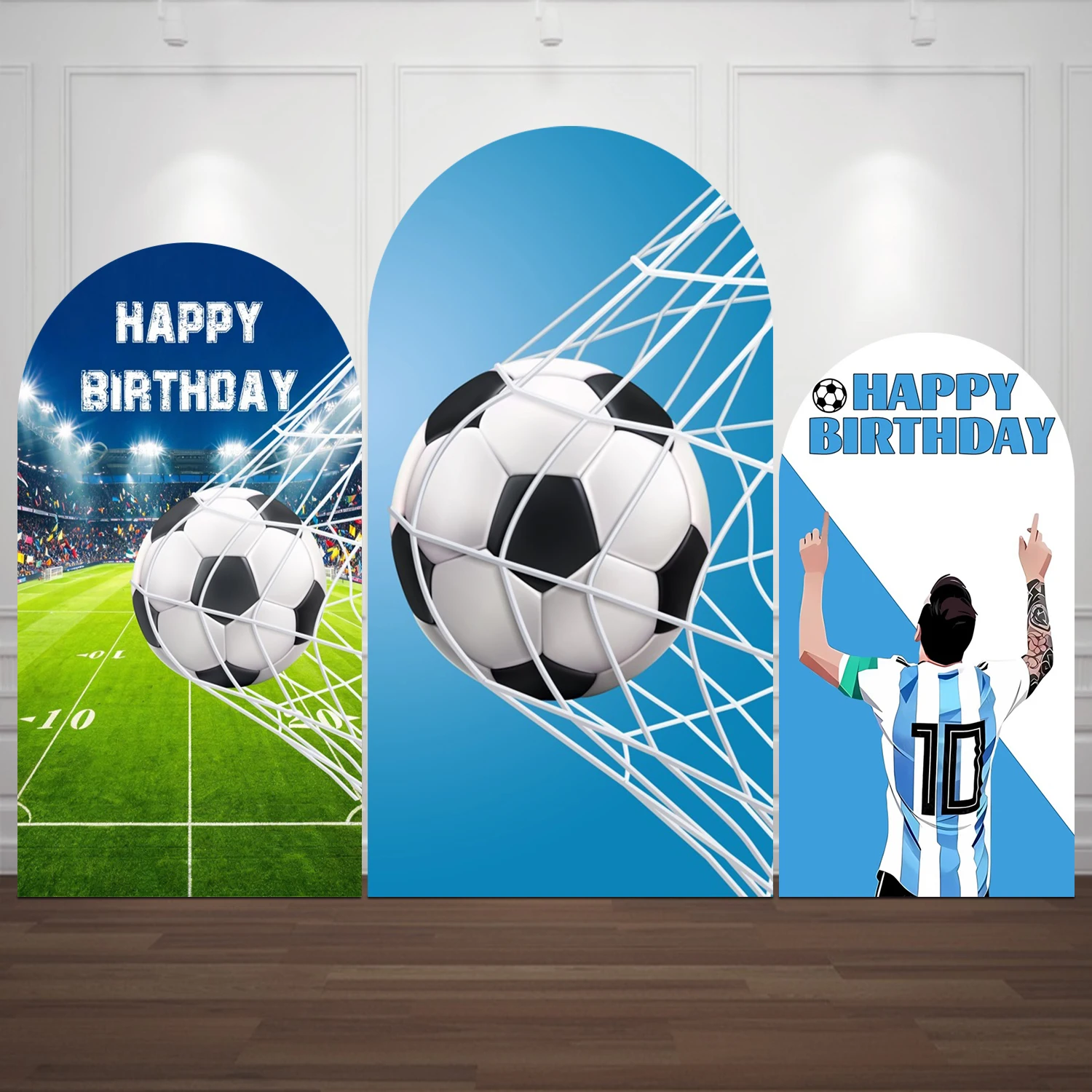 Soccer Sports Arch Backdrop Cover Basketball Baseball Football Game Boys Birthday Party Decor Spandex Elastic Arched Background