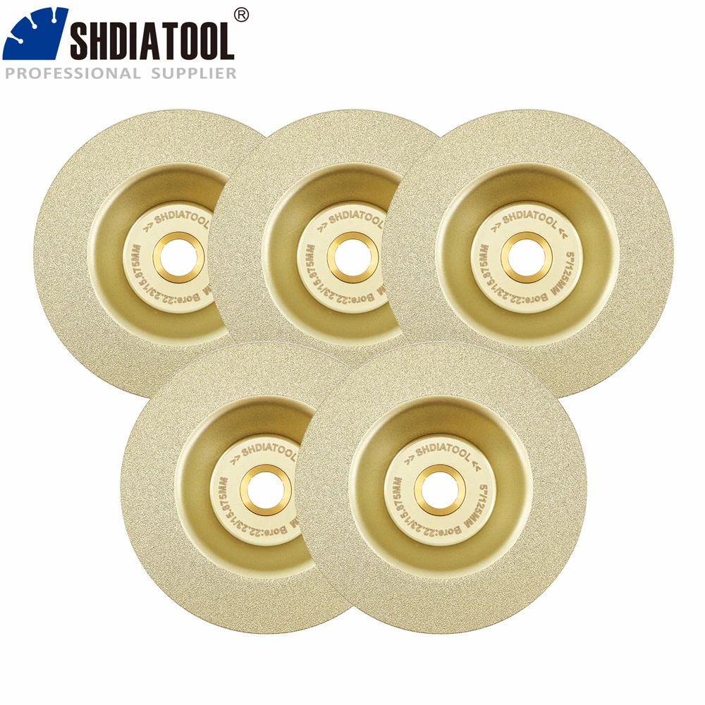 SHDIATOOL Dia125mm قطع الماس طحن كأس عجلة ملحومة Dekton الرخام الرملي القرص الخزف سيراميك 5 بوصة القاطع