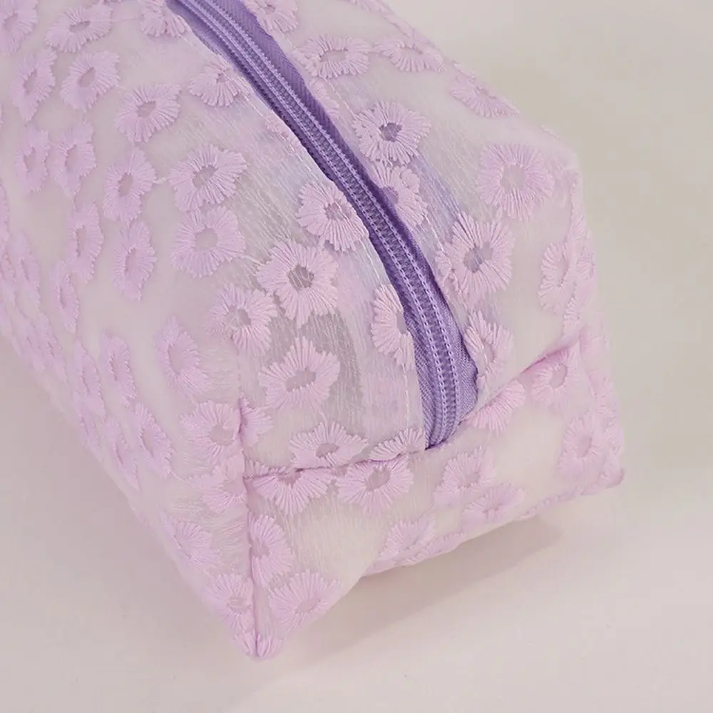 Multifunctional EVA Pen Bag Flower Pattern Waterproof Makeup Bag Lightweight Solid Color Toiletry Bag Home