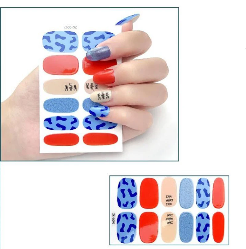 12 Finger Nail Sticker decalcomanie premere su adesivo smalto per unghie avvolge strumenti per Manicure per saloni fai da te decalcomanie per Nail Art decori unghie finte