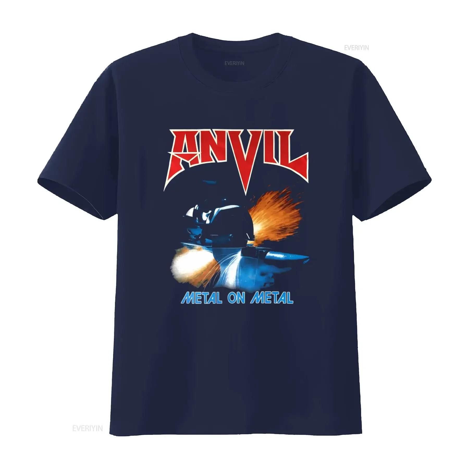 Anvil Band Metal on T Shirt Black  Available in All Sizes S to 5XL vintage Washed Unisex designer clothes Stylish graphic image 3