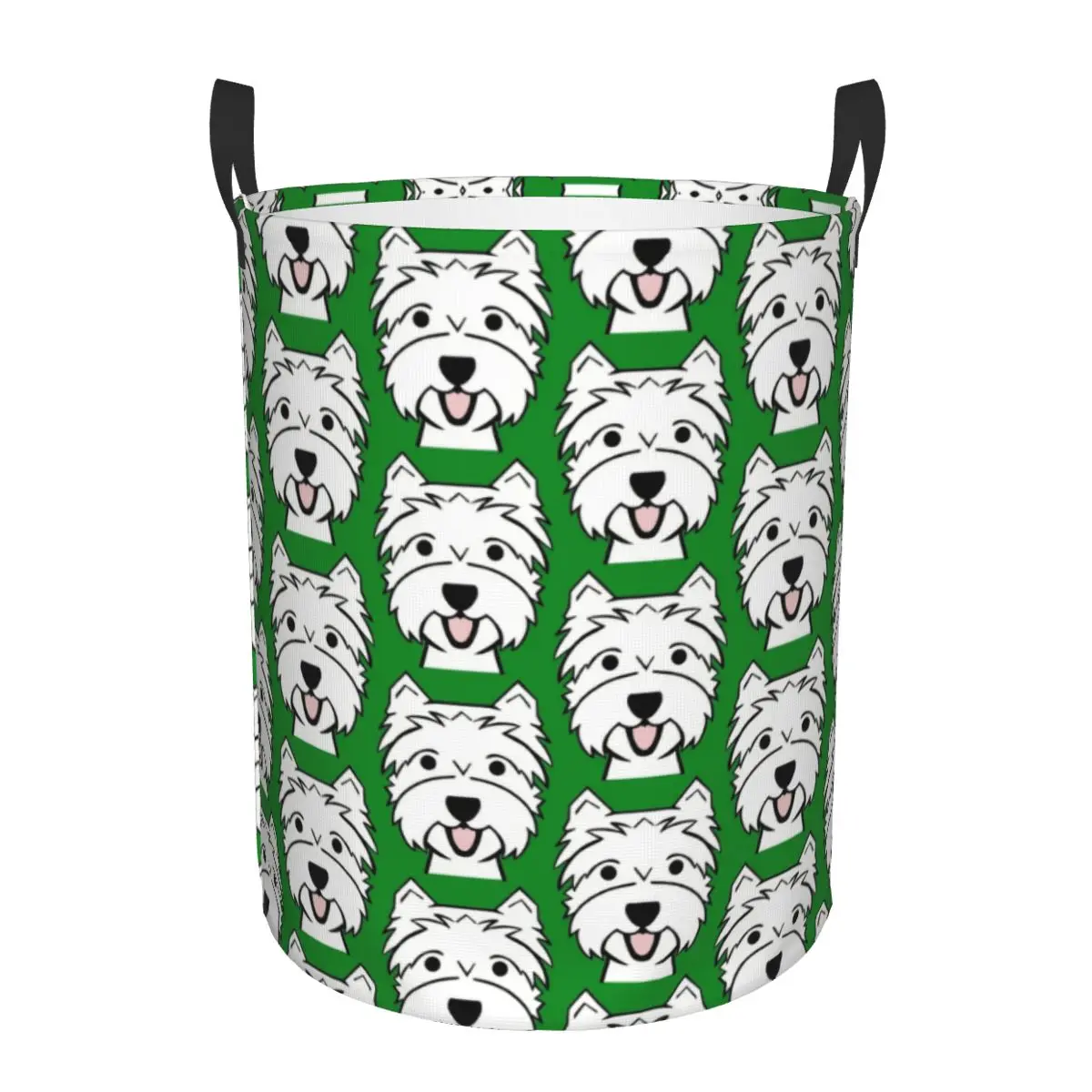 West Highland White Terrier Puppy Laundry Hamper Large Storage Basket Westie Dogs Kids Nursery Toy Organizer