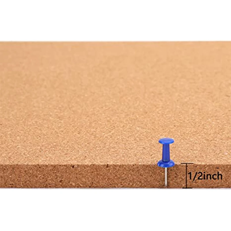 4 Pack Cork Tile Board 1/2Inch Thick Cork Board With Self Adhesive Backing, Quartet Cork Board For Home Office Decor