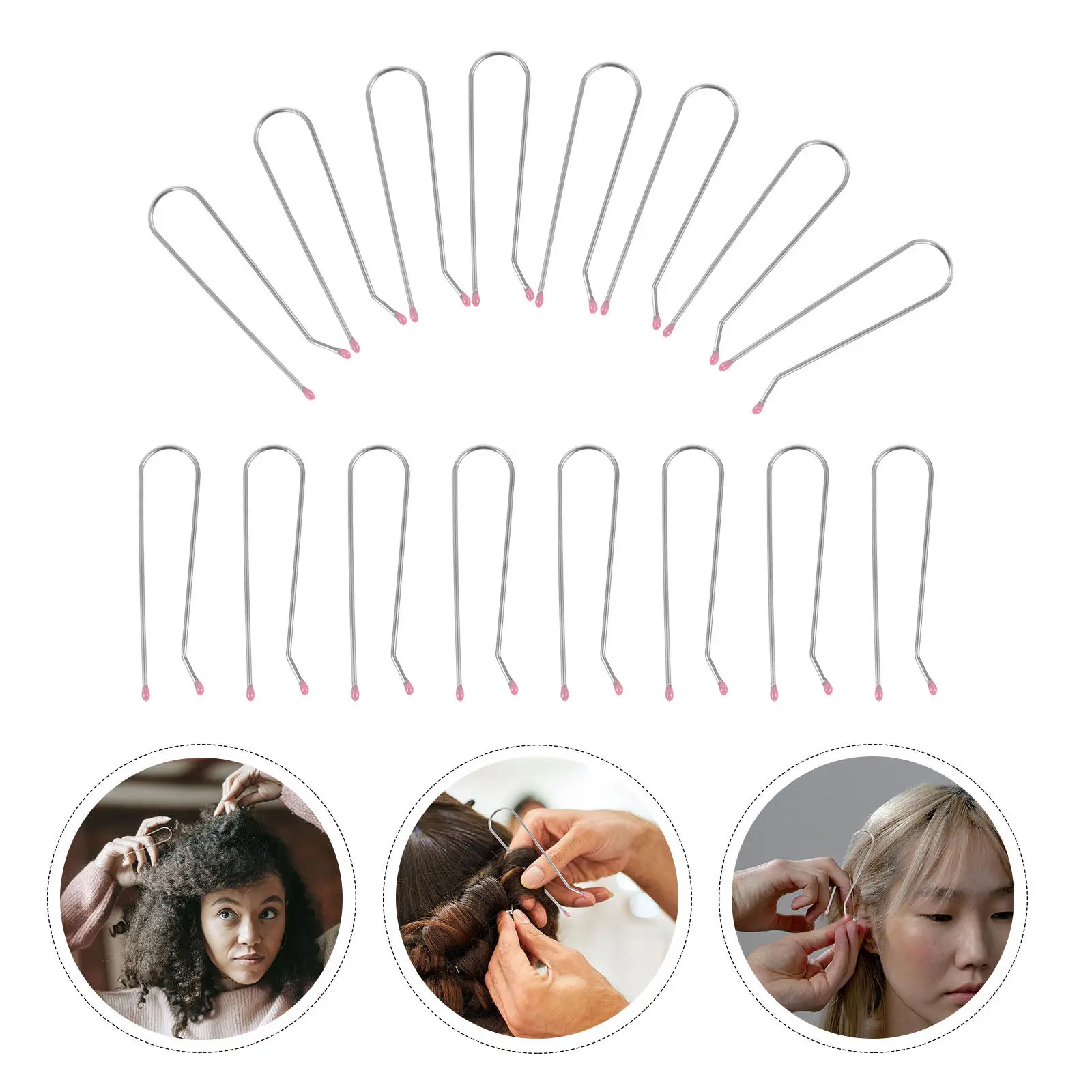 

20Pcs Hot Roller Clips U-Shaped Metal Curler Clips Replacement for Electric Hot Rollers Fast Heating Secure Hold Long-Lasting