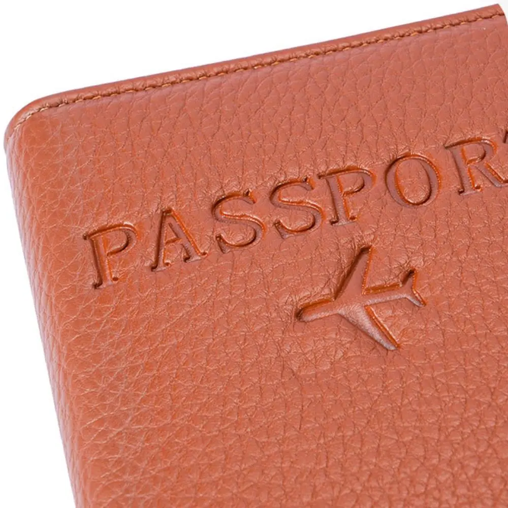 PU Leather Anti-theft Passport Holder Zipper Airplane Check-in Certificate Storage Bag Card Case Multifunctional Passport Clip