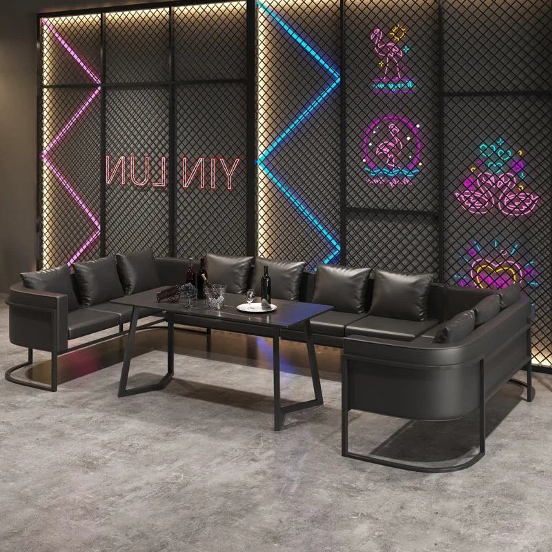 Bar Clear Bar BBQ Shop Commercial Cafe Western Restaurant Music Dining  Bistro Sofa Card Seat Table and Chair Combination