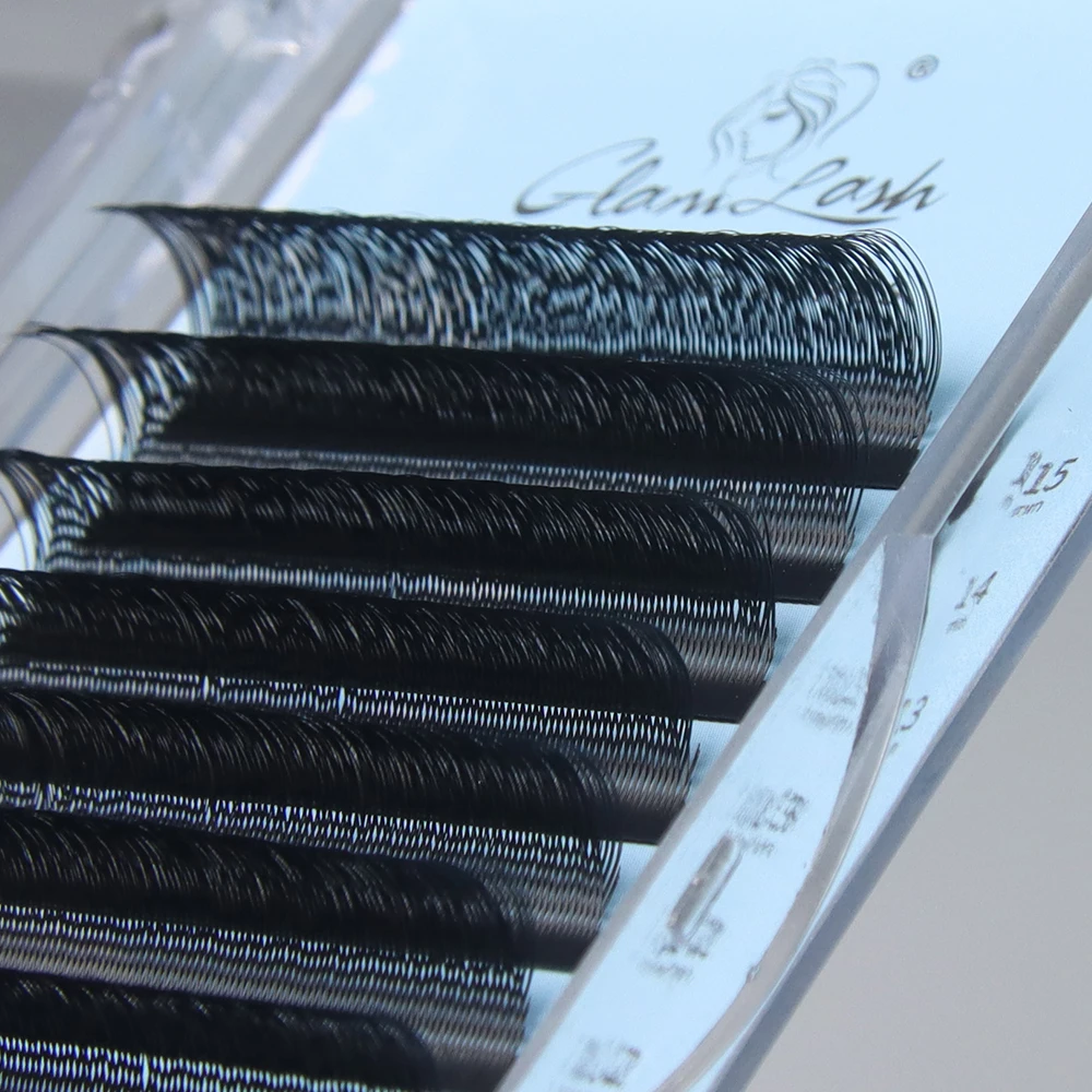 ขนตาปลอม GLAMLASH รูปทรงตัวยู YY 3DW รุ่น UYY UY U3DW U5DW ต่อขนตาแบบเส้นต่อเส้น ทำด้วยมือ