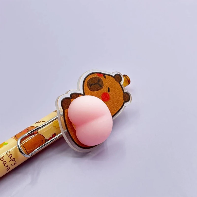 Imagem -06 - Capybara Cartoon Ballpoint Gel Canetas Canetas Mecânicas Papelaria Coreano Imprensa Canetas Bonito Brinquedos para Crianças Presente Kawaii 0.5 mm Pcs por Conjunto