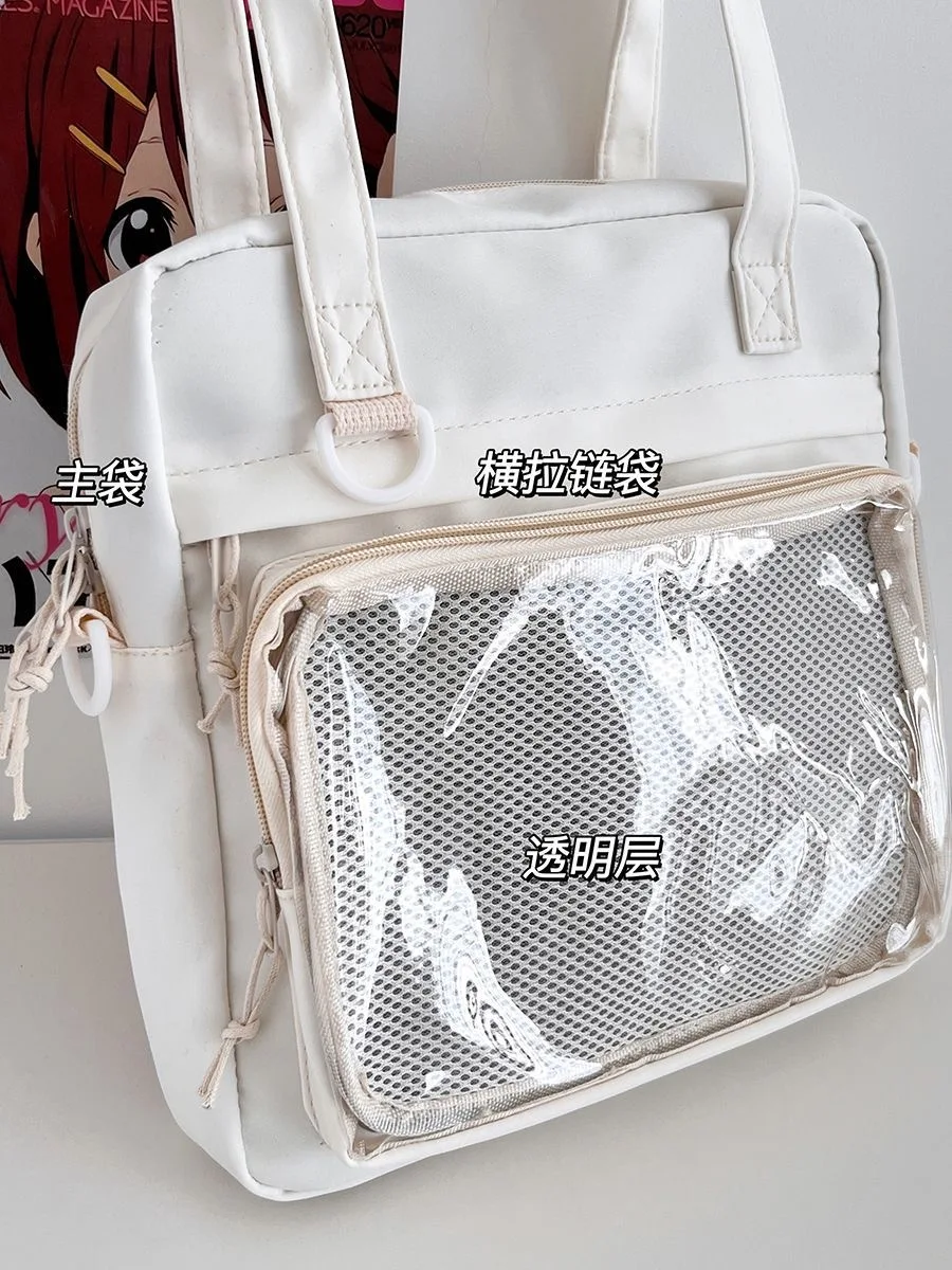 Styl japoński Kawaii Itabag nowa torba na ramię kobiety z odznakami patera torby Crossbody dla kobiet torebki i torebki