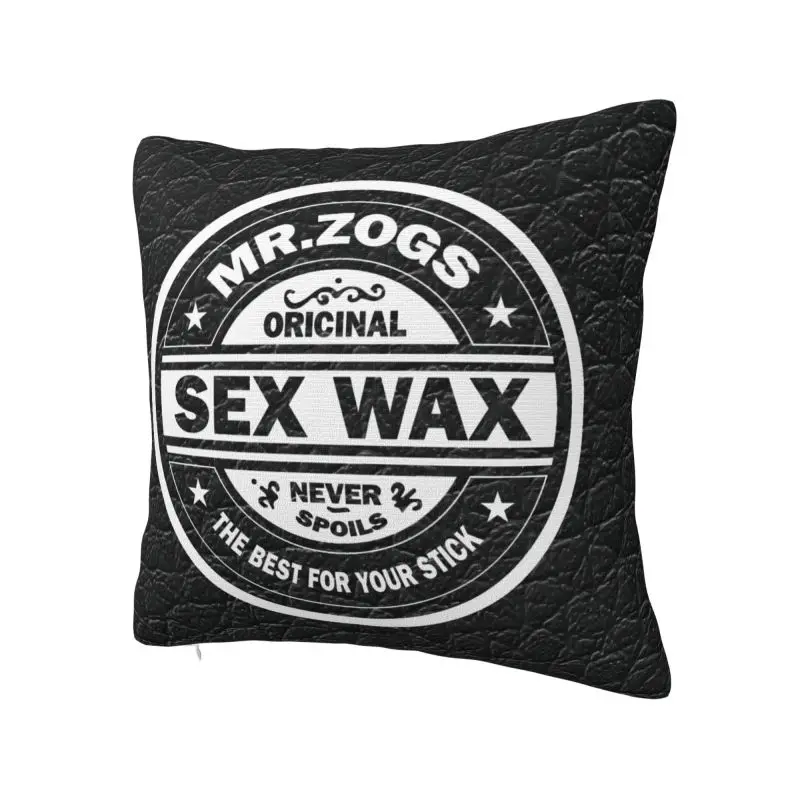 Custom Mr Zogs Surfing Sex Wax Pillow Case 45x45cm Home Decorative Fashion Surfing Surf Gift Outdoor Cushions Square Pillowcase