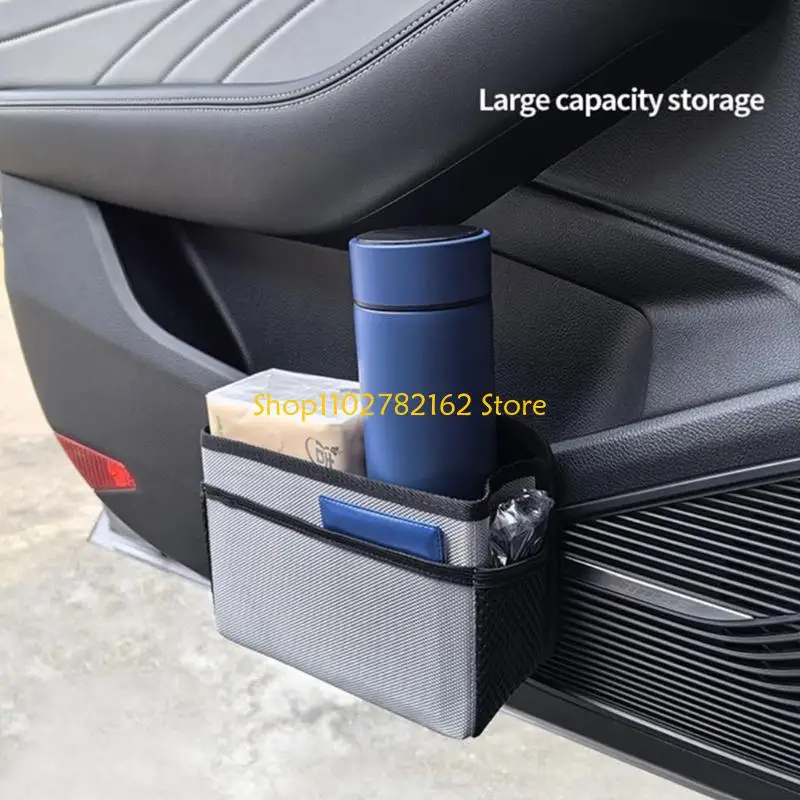 

547B Mini Vehicle Trash Can Foldable Door Waste Container Box for Clean and Neat