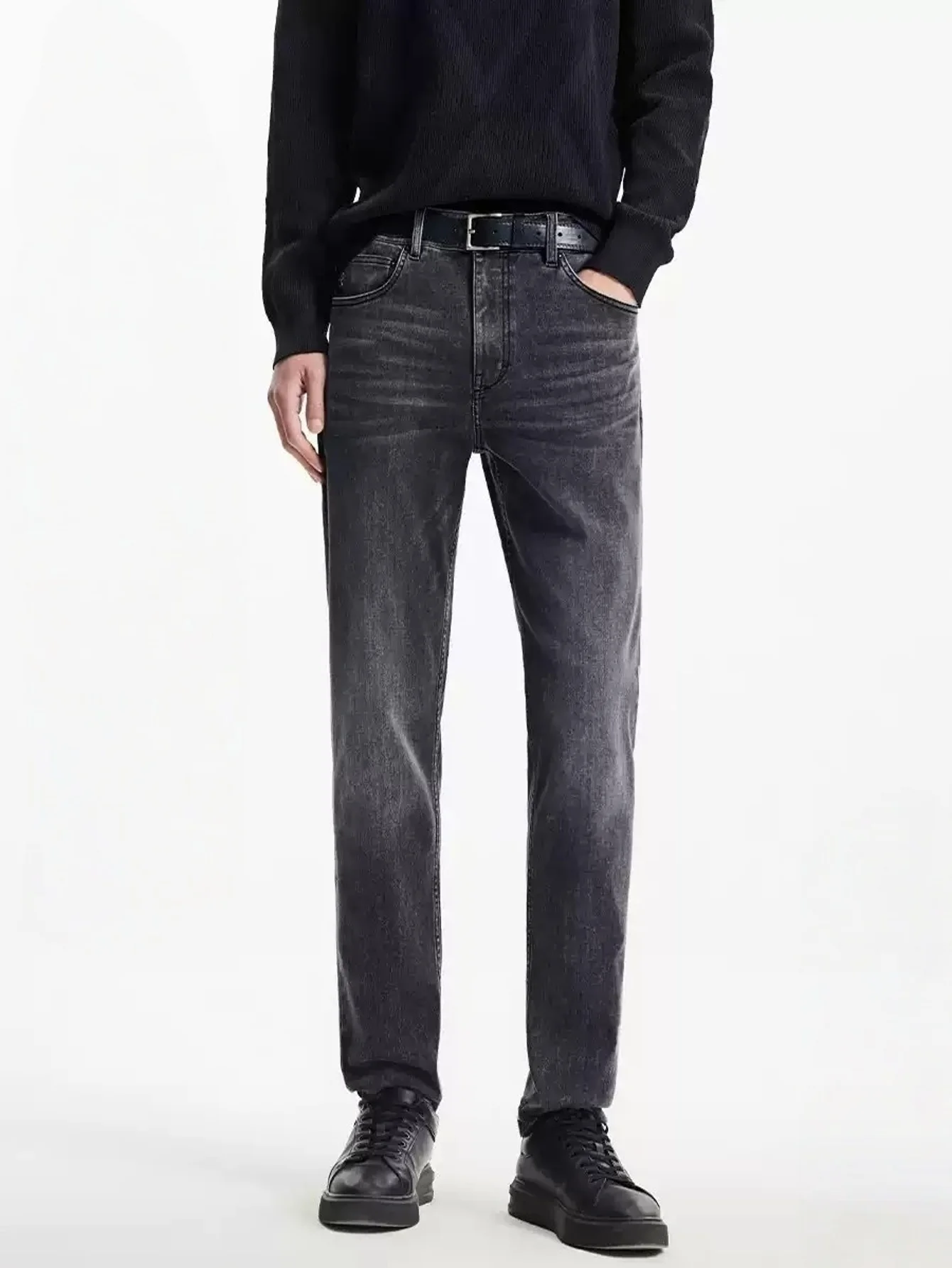Black Slim Jeans Pants for Man Drip Y2k Unisex Original Modern Denim Wear No accessories or belts included