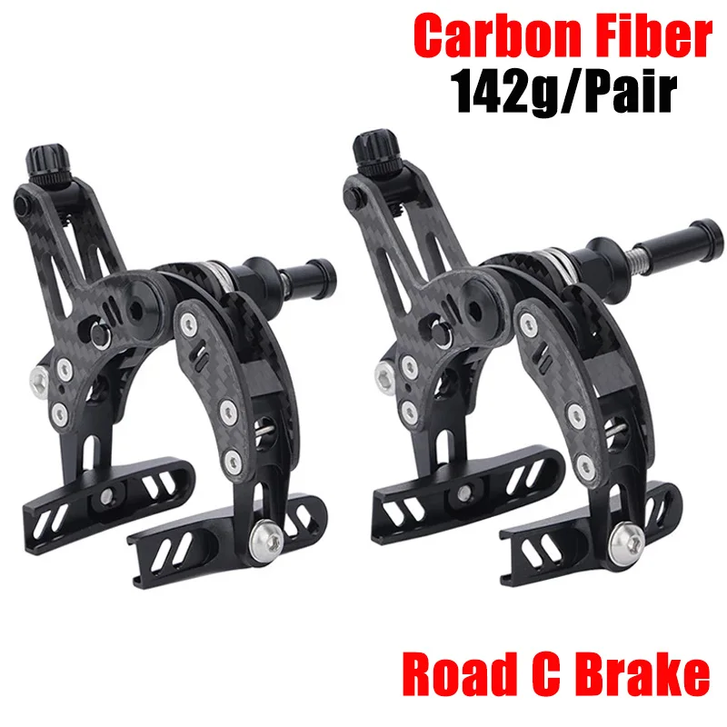 

142g/Pair Carbon Fiber Road Bicycle Pull Brake Caliper C Brake Ultralight Dual-Pivot C Caliper Brake Cycling Accessory