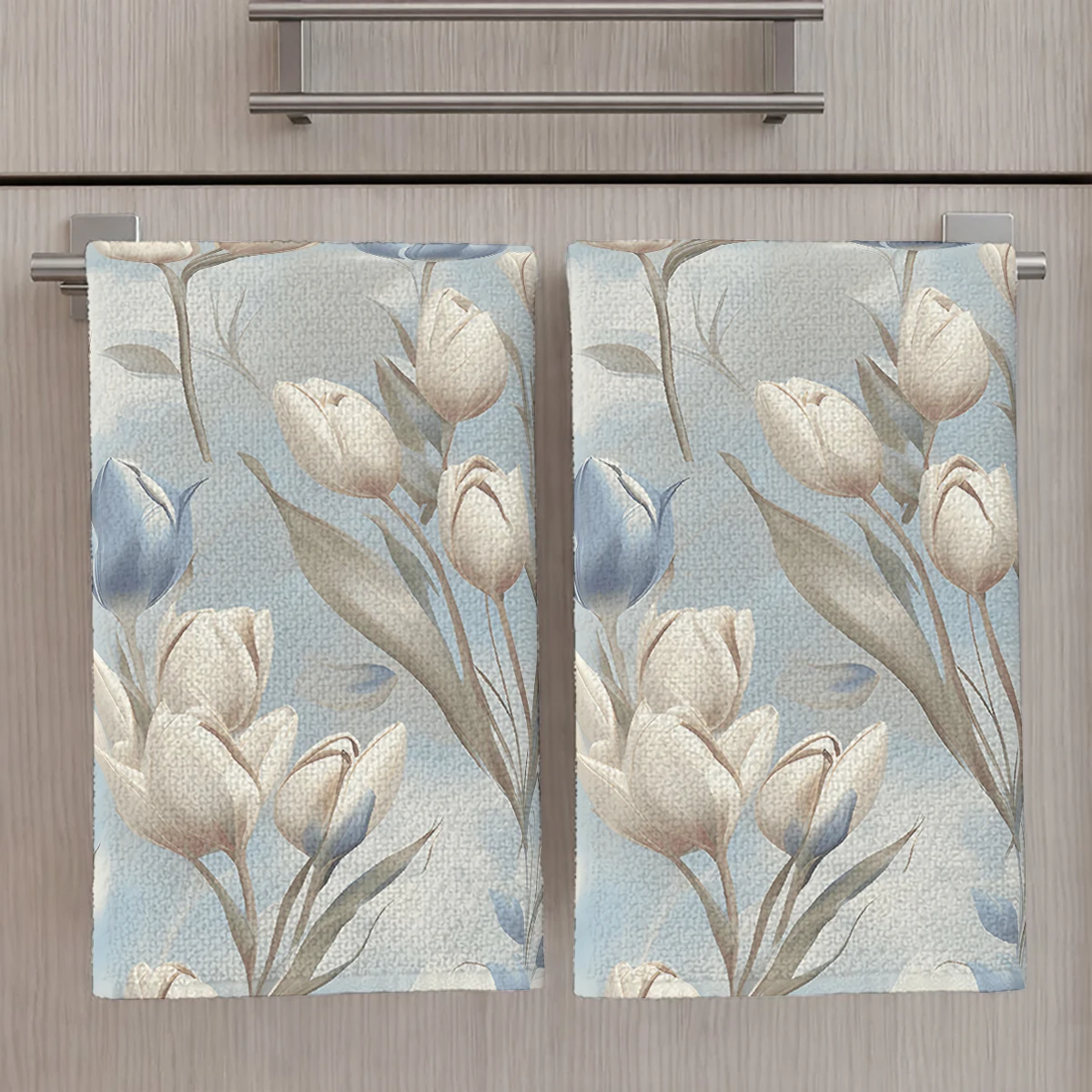Tulip Pattern Polyester Dish Cloth - Fade Resistant Machine Washable High Quality Kitchen Cleaning Cloth