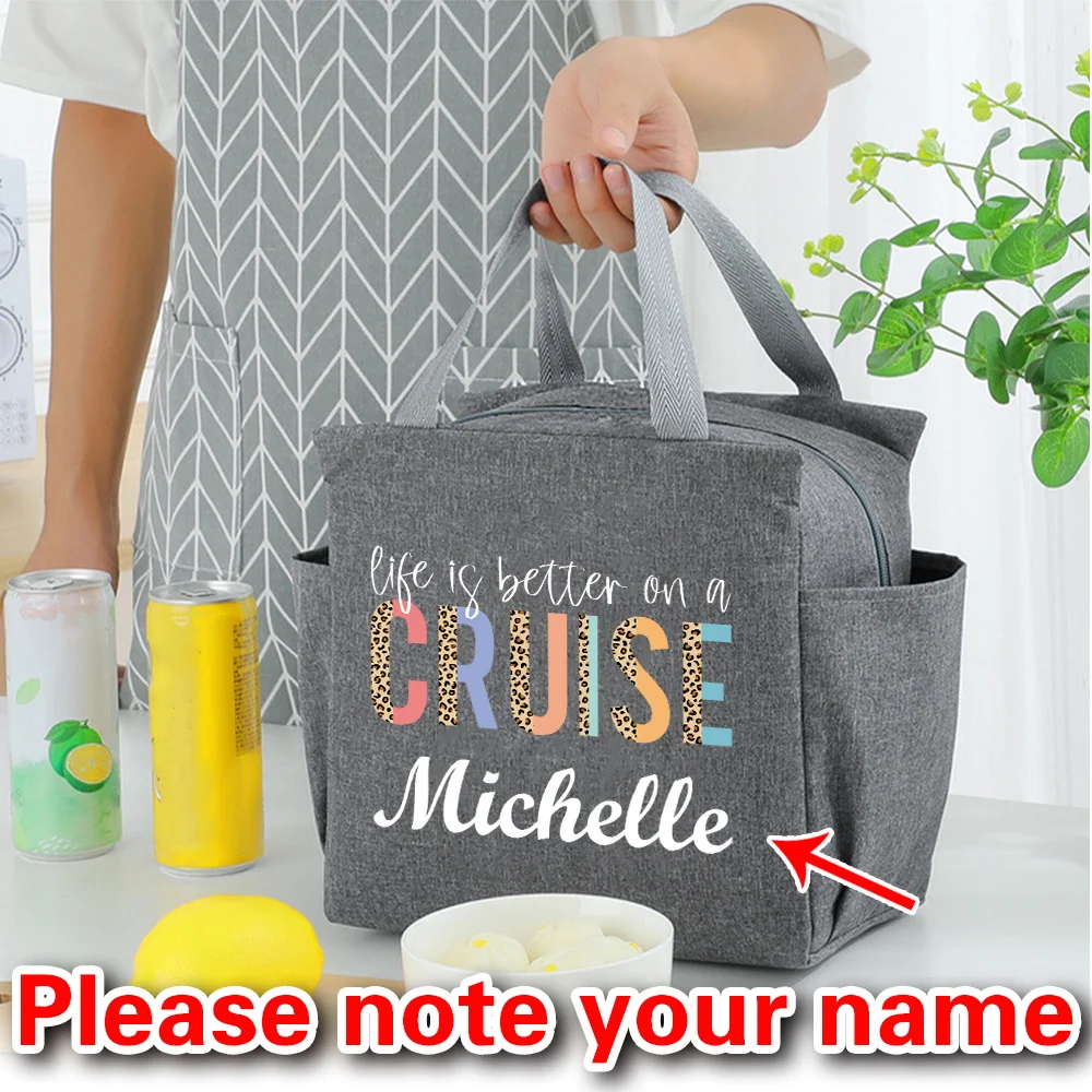 

Персонализированная индивидуальная изолированная сумка для еды унисекс, большая портативная сумка для обеда, портативная герметичная сумка для пикника