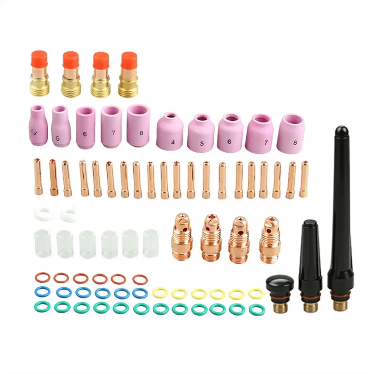A73P 79PCS TIG Welding Torch Stubby Gas Lens 10 12 Lass Cup Kit for -17/18/26
