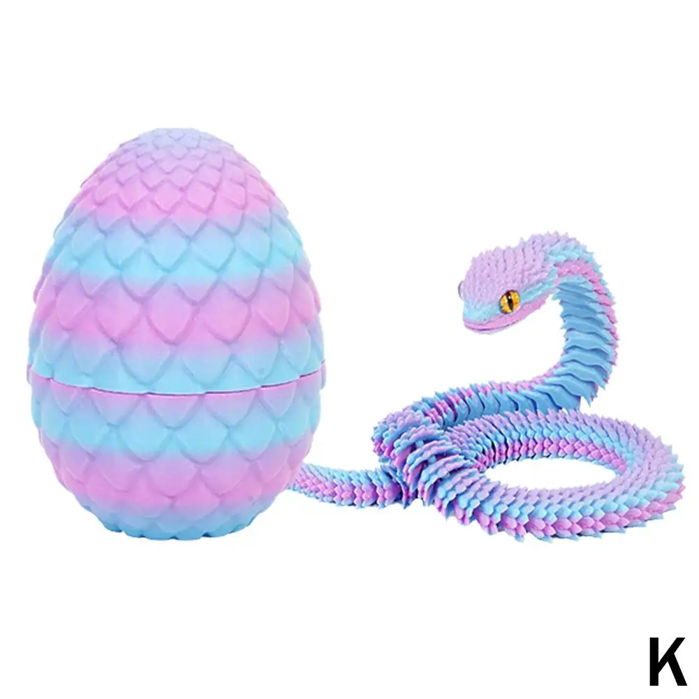 3D Gedruckt Coole Schlange Drachen Ei Multi-gelenk Roman Ostern Heißer-verkauf Geschenk Dekompression kinder Spielzeug Desktop dekoration
