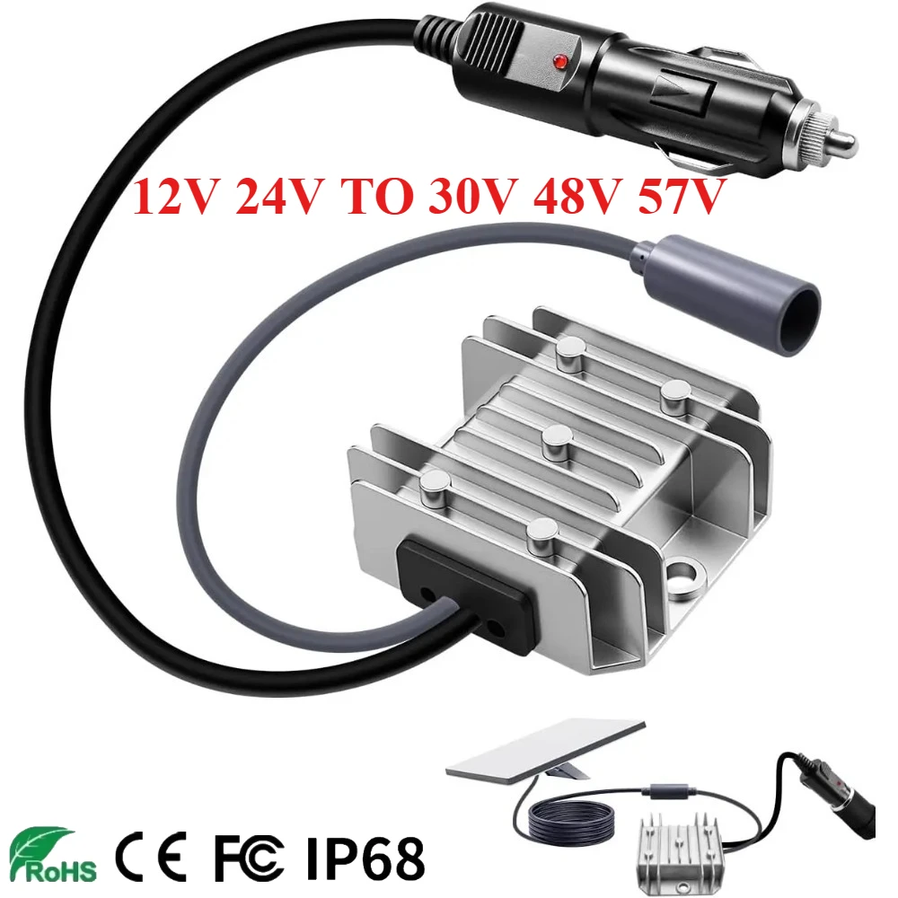 12V/24V to 30V 48V 57V 2A 3.5A 4.5A DC step-up power supply cable with cigarette lighter plug 9-28V to 30V suitable for trucks