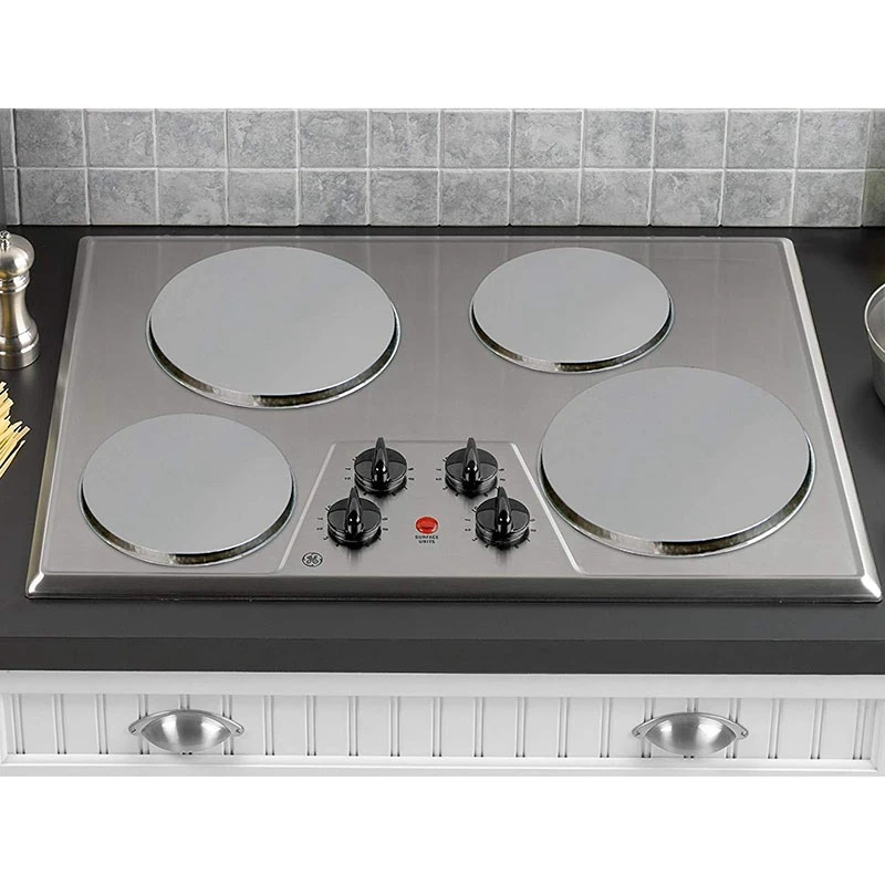 SEWS-4Pcs Stainless Steel Hob Covers Stove Plate Top Cooker Protector Kit Set Utensils 17/21CM Kitchen Accessories