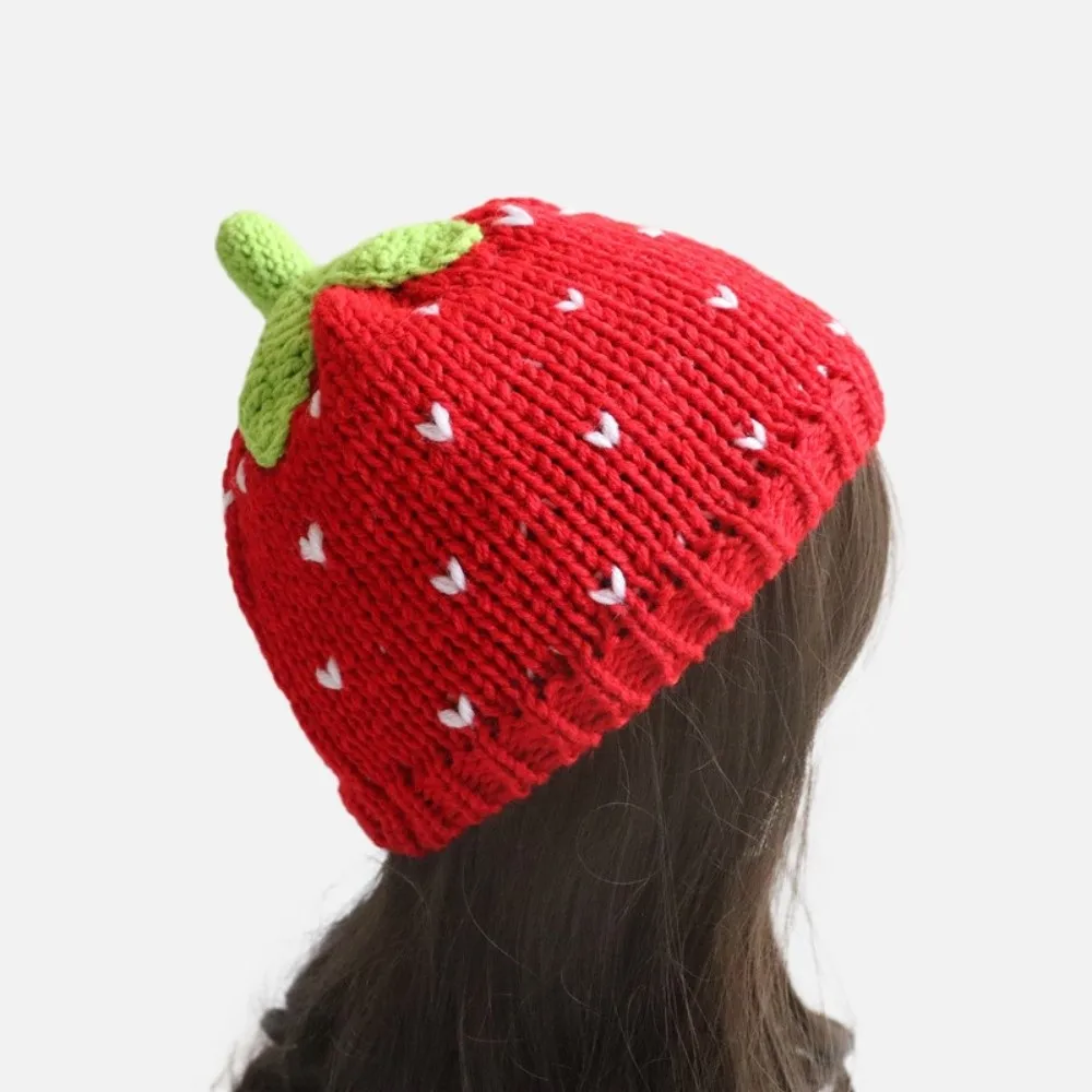 Grape Creative Knitted Fruit Hat Playful Thick Strawberry Pullover Cap Soft Stretchy Pineapple Beanie Skiing