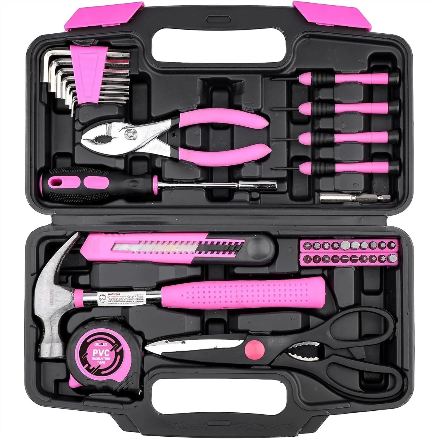 

Набор инструментов для дома из 40 предметов в розовом цвете с пластиковым ящиком для инструментов, мини-набор для ремонта для женщин и студентов