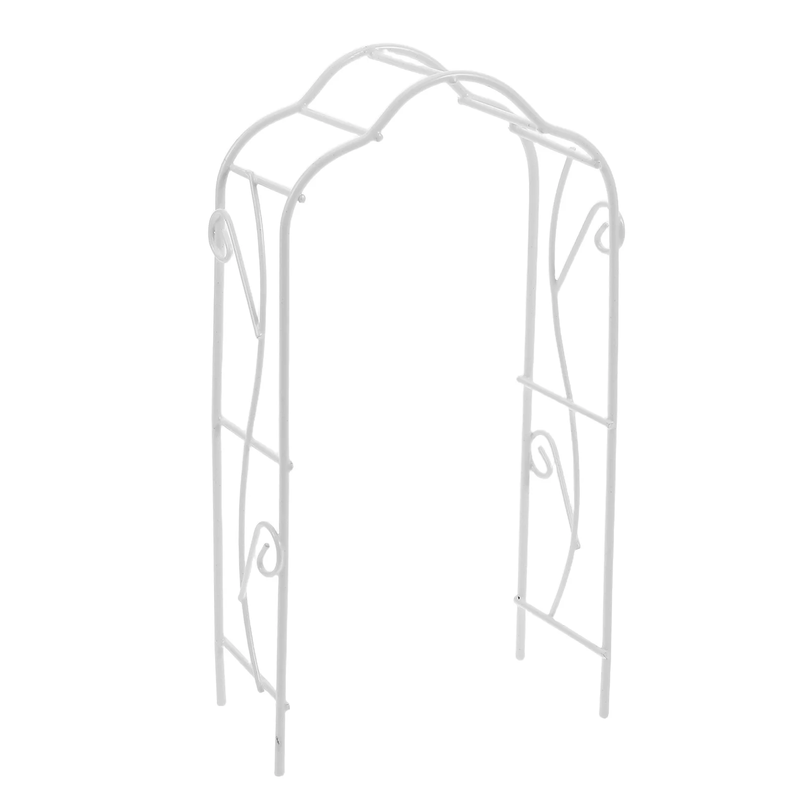 

Mini Wedding Decor White Iron Wedding Backdrop Craft Arch Frame For Fairy Garden Dollhouse Micro Landscape Ornament