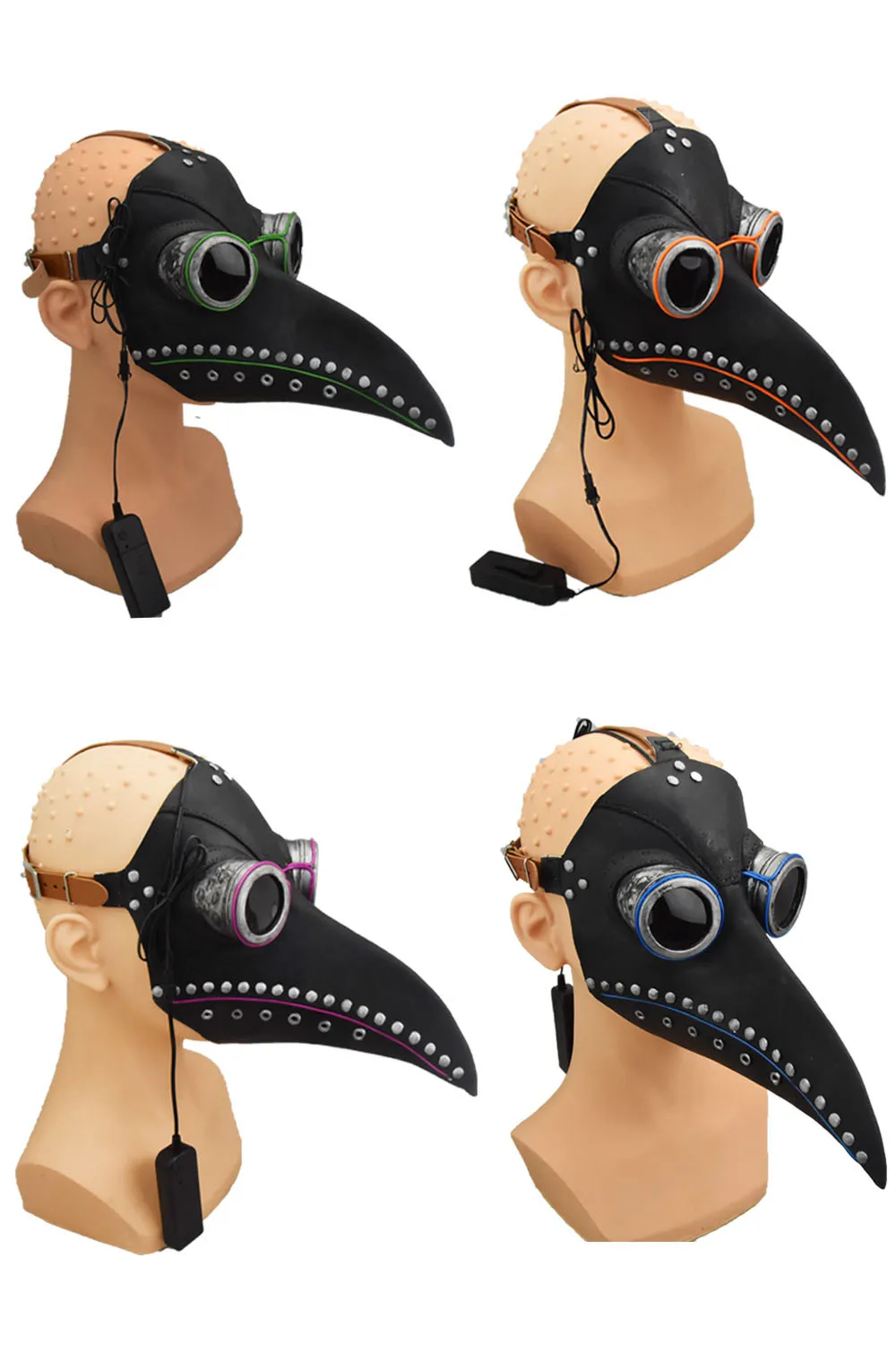 Divertente medievale Steampunk Dottore della peste Maschera di uccello Lattice Punk Maschere Cosplay Becco Adulto Evento di Halloween Puntelli