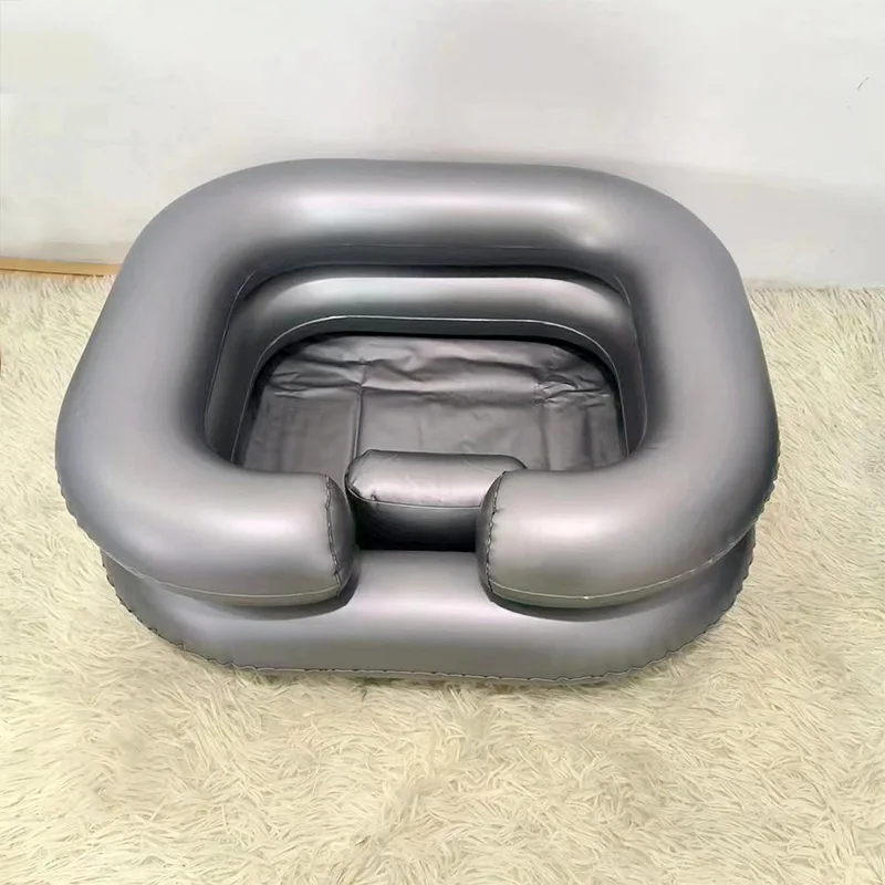 Inflatable washbasin comes with built-in pillow, 0.25mm thick