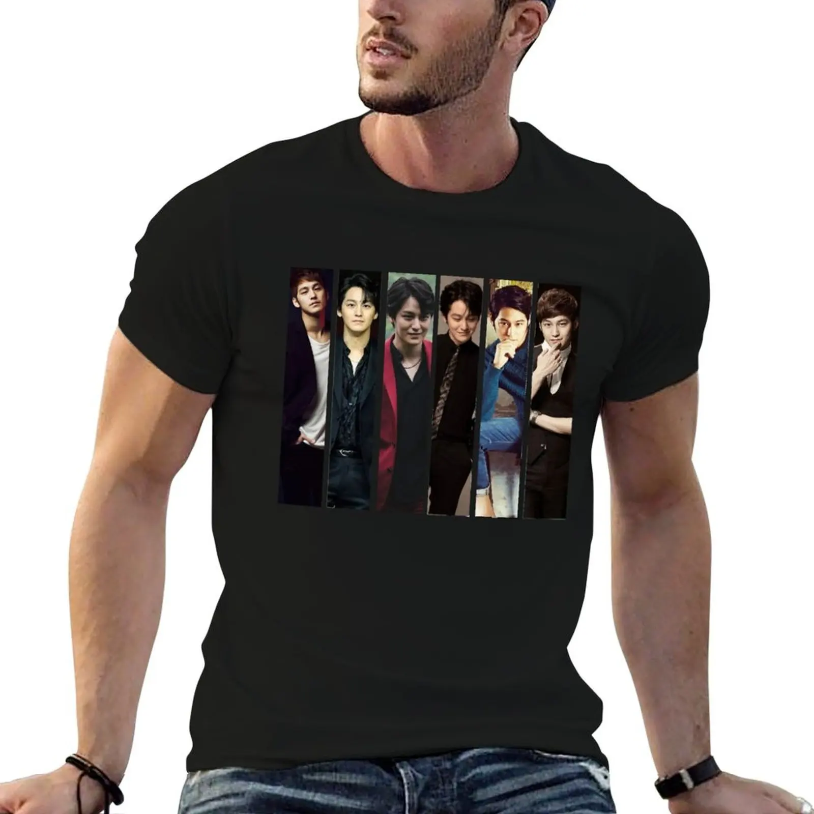 Kim Bum Vertical collage T-Shirt t shirt man plain man t shirts cotton t shirt man designer T-shirt